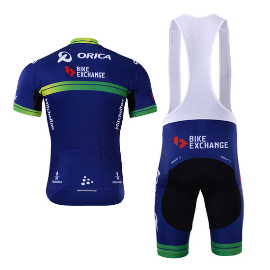 Maglia ORICA bike Exchange Manica Corta 2017 blu